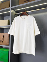 Burberry T-shirt Chest B Letter Shield Embroidery logo round Neck Short Sleeve25ss New Pure Cotton Unisex Style T Casual T-Shirt Base Layer Shirt OS Loose Fit Half Sleeve Top Plus Size