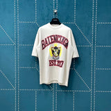 Balenciaga T-shirt Scissors Shield Print on Chest logo round Neck Short Sleeve25ss New Pure Cotton Unisex Style T Casual T-Shirt Base Layer Shirt OS Loose Fit Half Sleeve Top Plus Size
