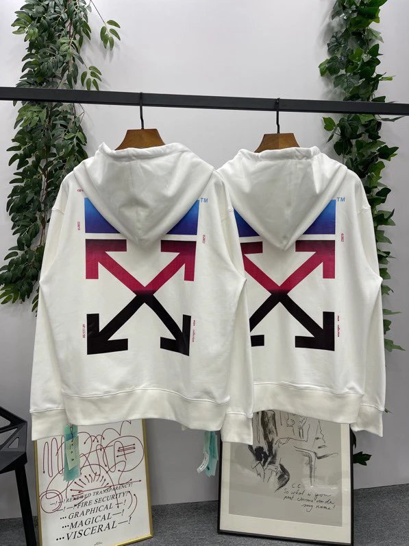 OFF -White Hoodie Top Version Counter Same Style Heavy New Casual Hooded Sweater Versatile Loose Hoodie Trendy Pure Cotton