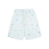 Louis Vuitton LV Shorts Full Body Painted Old Flower Full Print logo Five-point Shorts25ss New Drawstring Casual Summer Pants American Style5Two-in-One Casual Sweatpants for Men and Women, Pure Cotton Joggers