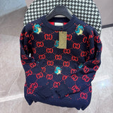 Gucci Sweater Brand logo Design Crew Neck Sweater Long Sleeve Pullover Thickened Lazy Style OS Loose Fit Jacket Unisex Same Style Inner Versatile Casual Top