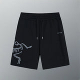 Arc'teryx Shorts Classic Large Frame Logo Creative Print Shorts Five-Point Shorts25ss New Heavy Drawstring American Style Casual Summer Pants5Two-in-One Casual Sweatpants for Men and Women, Pure Cotton Joggers