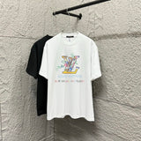 Louis Vuitton LV T-shirt Letter Print with Green Leaves on the Chest logo round Neck Short Sleeve25ss New pure cotton T Unisex T-Shirt OS Drop Shoulder Loose Fit Base Shirt Top T-Shirt Short Sleeve