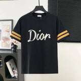 Dior T-shirt Chest Letter Embroidery logo round Neck Short Sleeve25ss New pure cotton T Unisex T-Shirt OS Loose Fit Base Shirt Top Half Sleeve T-Shirt