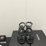 Chanel Shoes Popular Super Beautiful Flowers This Season/Sandals Series Hundred Feet Match Super Slimming Really，Matching Style Classic Chain Accessories，A Very Beautiful Sandals，Spring and Summer Essential Order