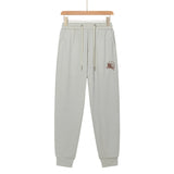 Burberry Sweatpants Front and Back Knight Embroidery logo Cuffed Sweatpants25ss Spring Summer New Sports Pants Autumn Pure Cotton Unisex Long Pants Drawstring Loose Plus Size Casual Pants