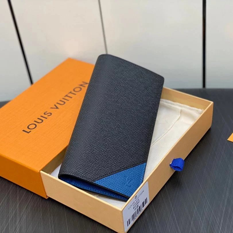 Louis Vuitton LV Wallets/Clutches Top version 【Look for Picture Details：**Original Order Taiwan Goods】M30980Dark Blue Full Leather the Suit Wallet Series BRAZZA Wallet Men's Wallet