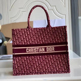 Dior Women's Bag Top version Same Style as Stars2023New Product BookTotemini Tote Bag Houndstooth Mini Small Sized Large Canvas Embroidered Shopping Bag Handbag Shoulder Bag Women's Bag