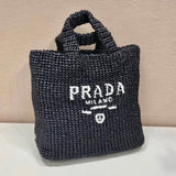 PRADA Bag Top version Original Order Latest Fiber Tote Bag European and American Fashion Large Capacity Totes Middle Ancient Women's Woven Shopping Bag Casual Straw Handbag Shoulder Bag Messenger Bag Women's Bag Women's Bag1BG408