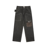 Dior Jeans Multi-pocket Leather Patch Jeans Collaboration Series