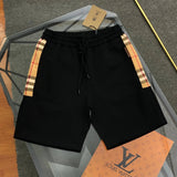 Burberry Shorts Two-sided Plaid Webbing logo Five-point Shorts25ss New Drawstring Casual Summer Pants American Style5Two-in-One Casual Sweatpants for Men and Women, Pure Cotton Joggers
