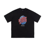 Balenciaga T-shirt Distressed Ripped Earth logo round Neck Short Sleeve T T-shirt os Drop Shoulder Loose Fit Unisex