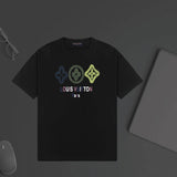 Louis Vuitton LV T-shirt Front Chest Letter Clover Print logo round Neck Short Sleeve25ss New pure cotton T Unisex T-Shirt OS Loose Fit Base Shirt Top Half Sleeve T-Shirt