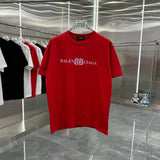 Balenciaga T-shirt Double-breasted B Personalized Printing logo round Neck Short Sleeve25ss New Pure Cotton Unisex Style T T-shirt OS Loose Fit Base Shirt Short Sleeve Top T-Shirt