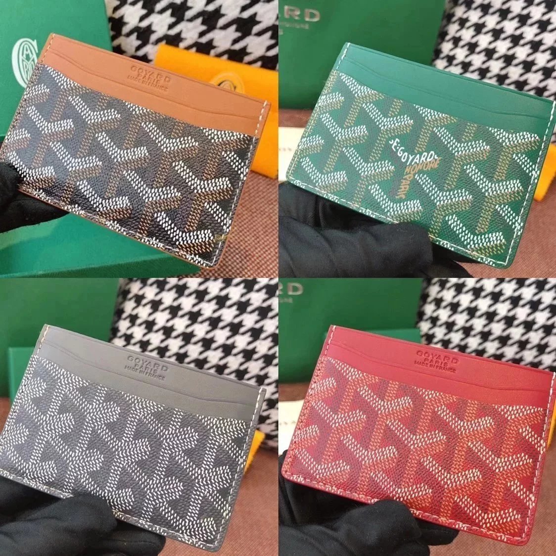 Goyard Bag Top version Original Single Card Holder Surrogate Shopping Grade Classic Presbyopic Card Holder Hot Imported Genuine Leather Coin Purse Small Bag