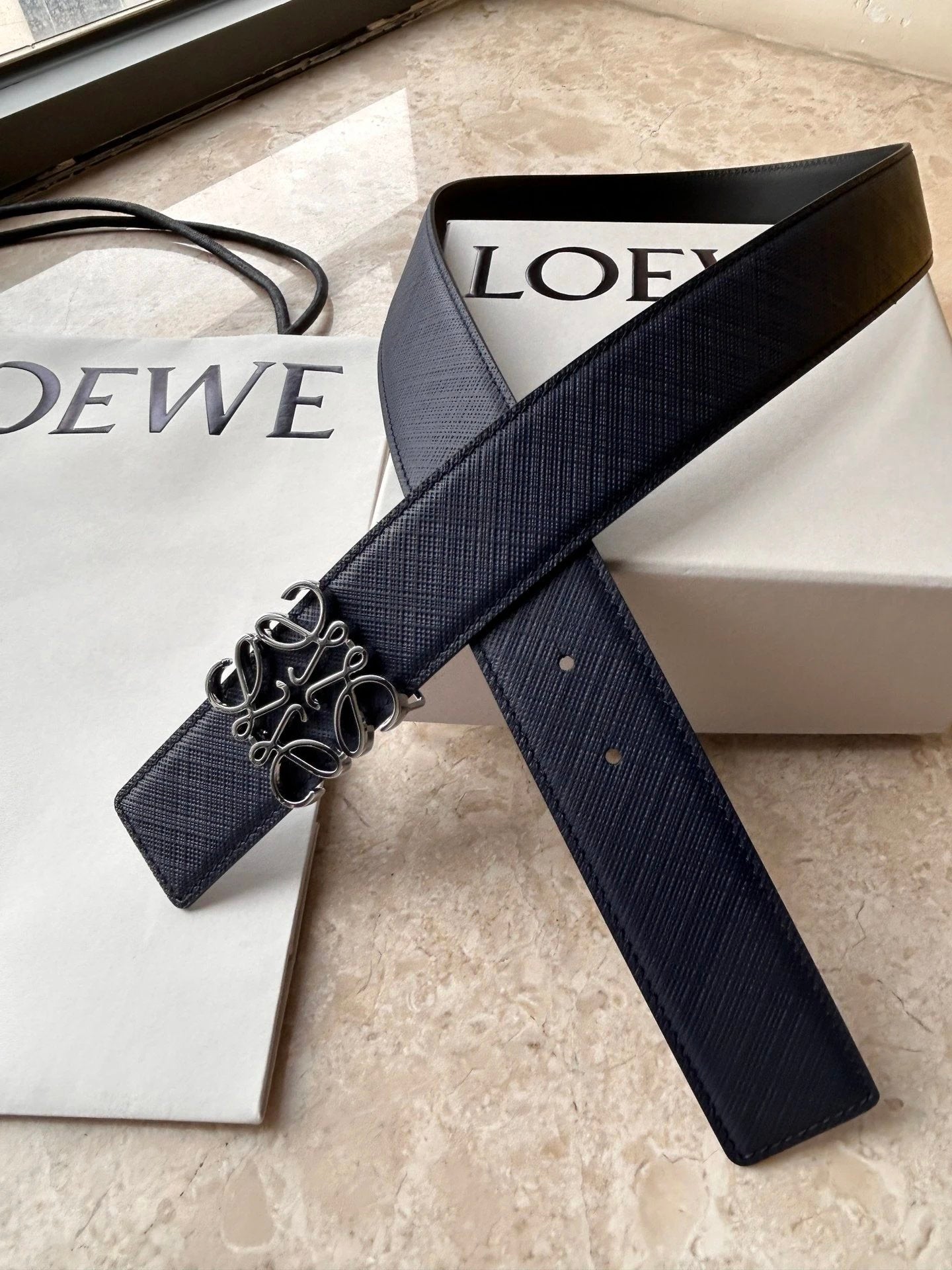 LOEWE Belt Top version Belt Genuine Cattlehide Leather Surface Original Single Original Single Double-Sided First Layer Original Cowhide4.0Men's Leather Belt Man's Belt Men's Belt Business Casual Pants Belt Men's Business Casual Belt Belt Men's High-End B