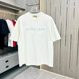 Burberry T-shirt Front panel paired with base fabric TB Style Cutout Craftsmanship Back Panel Distinctiveness logo round Neck Short Sleeve25ss New Pure Cotton Unisex Style T Casual T-Shirt Base Layer Shirt OS Loose Fit Half Sleeve Top Plus Size