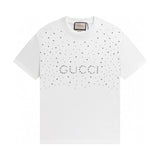 Gucci T-shirt Chest Dot Letter Printing logo round Neck Short Sleeve25ss New Pure Cotton Unisex Style T T-shirt OS Loose Fit Base Shirt Top Half Sleeve T-Shirt