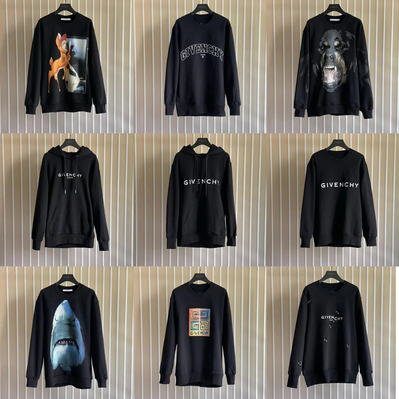 Givenchy Hoodie Top Version Counter Same Style round Neck Pullover Hooded Sweater Top Men and Women Same Style Autumn and Winter Leisure