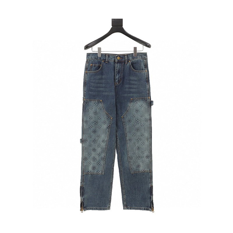 Louis Vuitton LV Jeans Embossed Denim Trousers for Men and Women