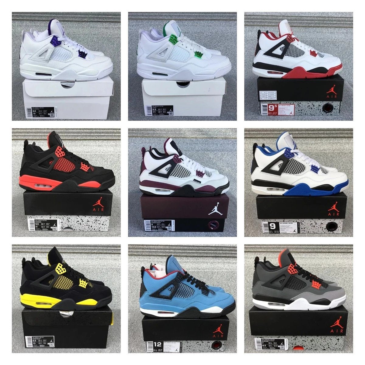 Air Jordan 4 shoes All-Match Fashion Men's Casual Sports Shoes