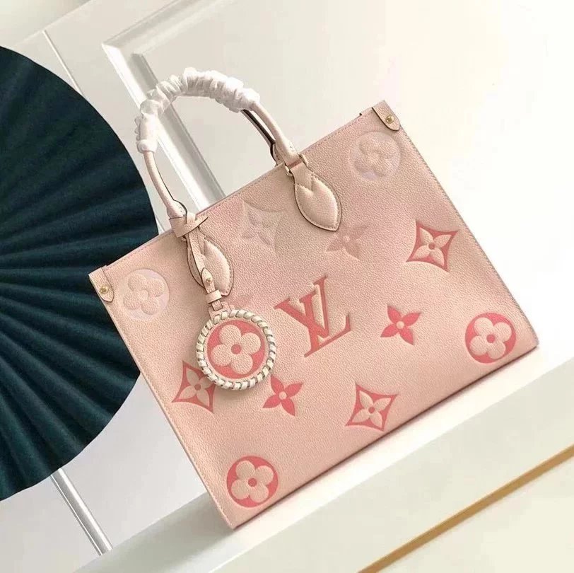 Louis Vuitton LV Women's Bag Top version M45718M45717BYthepoo2021New Mummy Bag ontheg Shopping Bag Full Leather Vanilla Yellow Medium Tote Beige White Gradient Detail Shoulder Bag Handbag Women's Bag