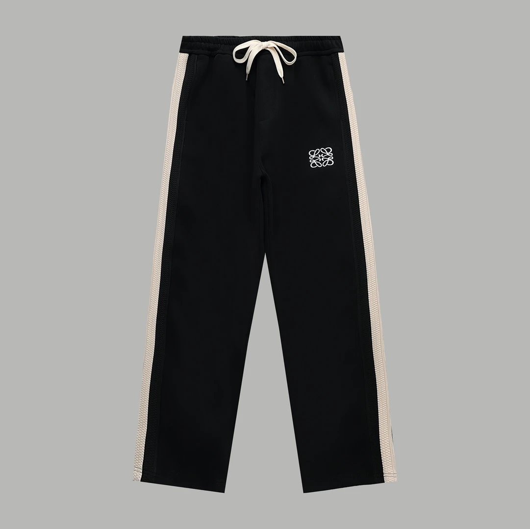 LOEWE Sweatpants Embroidered Ribbon Straight Sweatpants Sports Pants Autumn Unisex Long Pants Drawstring Winter Loose Plus Size Casual Pants High Waist