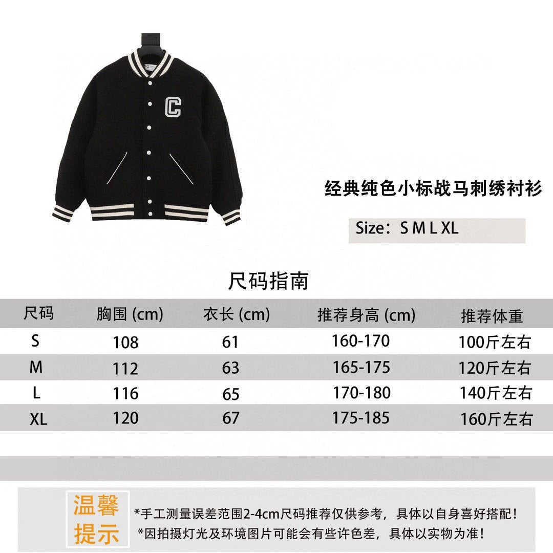 Celine Jackets 24Fw Embroidered Letters logo Baseball Jacket for Men and Women