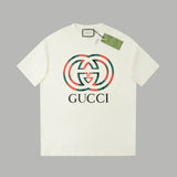 Gucci T-shirt Classic red and green G Wow Glue Thick Board logo round Neck Short Sleeve25ss New Pure Cotton Unisex Style T T-shirt OS Loose Fit Base Shirt Half Sleeve T-Shirt Top