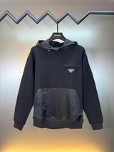 PRADA Hoodie Classic High Weight Air Cotton Hooded Sweatshirt Jacket Unisex Sports Casual Loose Fit Versatile