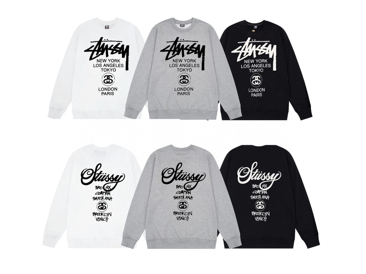 Stussy Hoodie Top Version Classic Dice Series round Neck Sweater Baby Boy and Girl Summer New