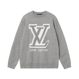 Louis Vuitton LV Sweater logo Jacquard Knit Crew Neck Sweater Long Sleeve Pullover Thickened Lazy Style OS Loose Fit Unisex Top Jacket Versatile Casual Wearable Inside and Outside