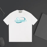 Gucci T-shirt Chest Letter Print logo round Neck Short Sleeve25ss New Pure Cotton Unisex Style T T-shirt OS Loose Fit Base Shirt Top Half Sleeve T-Shirt
