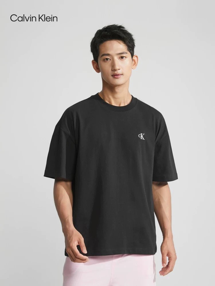 Calvin Klein T-shirt Top Version Counter Same Style Pure Cotton Summer Men's and Women's Same Fashion Loose All-Matching2024New Short Sleeve T T-shirt