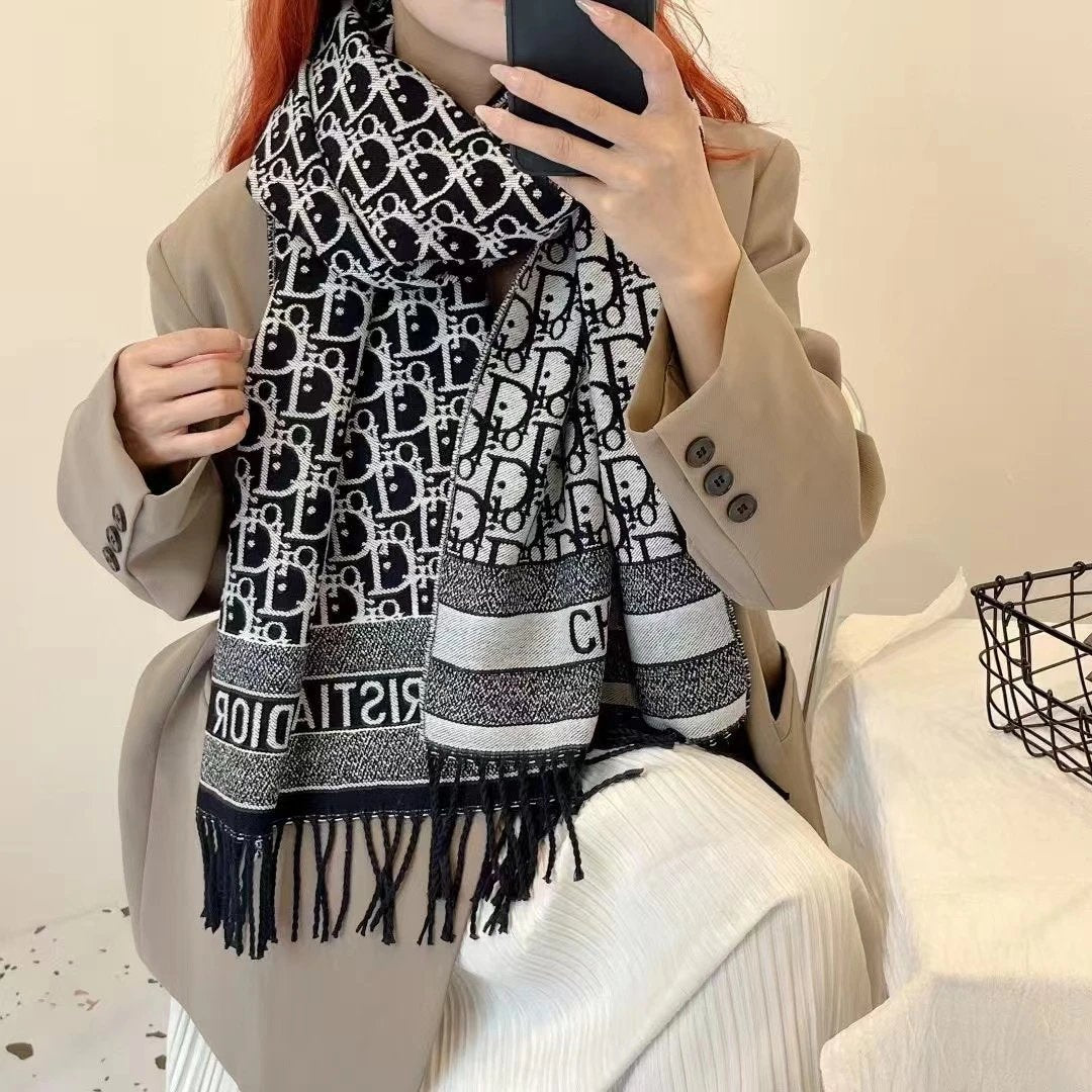 Louis Vuitton LV Dior Scarf Women's Scarf Winter Outer Shawl Double-Sided Cashmere-like Warm Scarf