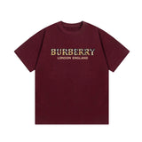 Burberry T-shirt Chest Plaid Print logo round Neck Short Sleeve25ss New Pure Cotton Unisex Style T T-shirt OS Loose Fit Base Shirt Top Half Sleeve T-Shirt