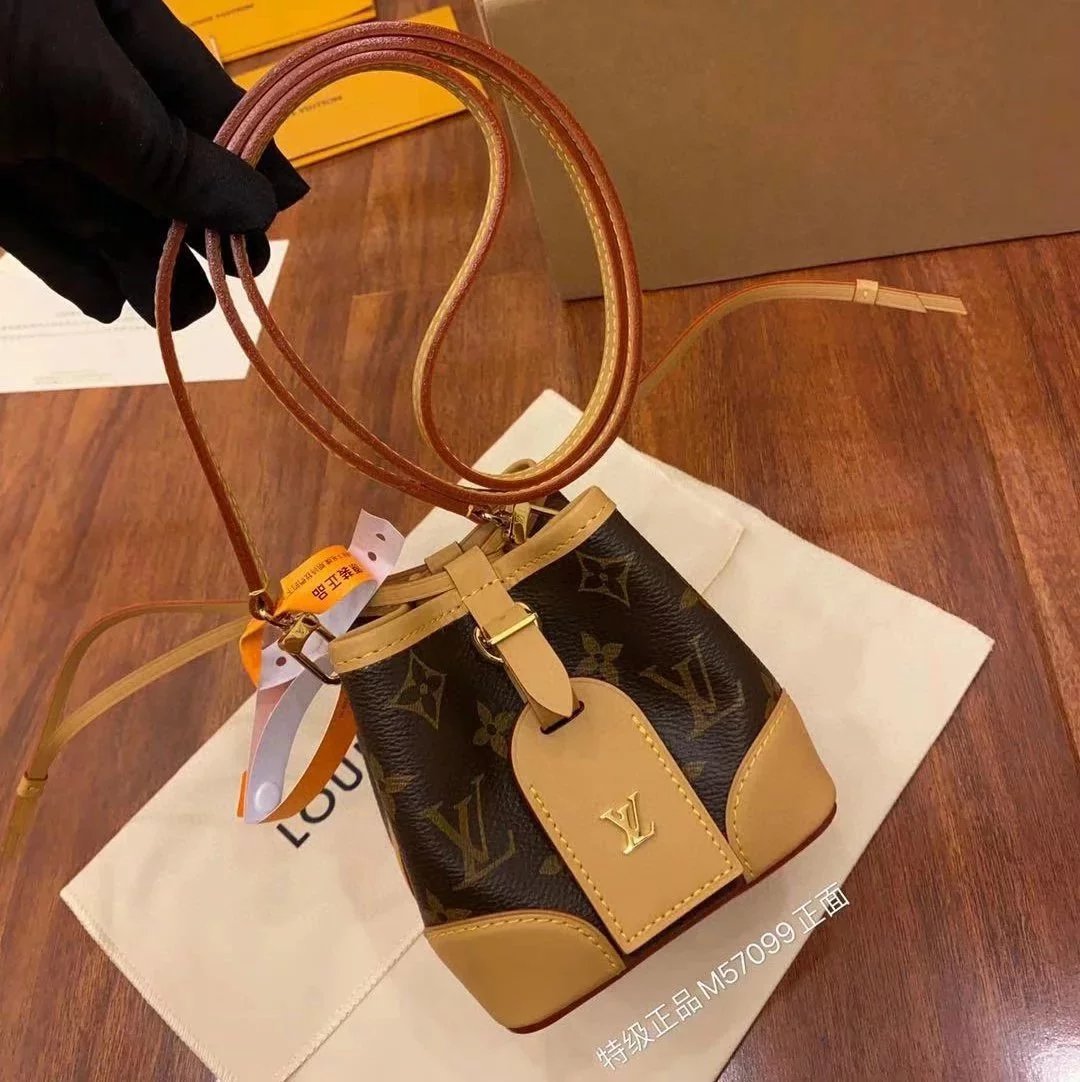 Louis Vuitton LV Women's Bag Top version Original Bag NOEPURSE Selling Package mini Drawstring Bucket Bag Shoulder Crossbody Bag M570992024New Small Chinese Character Fu Bag OnlineOnly Handbag White Flower M83227Small Waste Bag M82885New Purchase Package