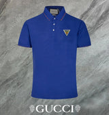Gucci T-shirt Chest Triangle Letters logoPOLO Shirt Lapel Short Sleeve25ss New Unisex Summer Loose Short Sleeve T Business Commuter Short Sleeve Shirt Plus Size T-Shirt