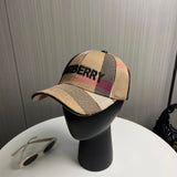 Burberry Hat Letter Embroidery logo Baseball Cap Sunshade Sun Protection Duckbill Cap Large Head Circumference Slimming Face Curved Brim Versatile Sports Hat for Men and Women Couples Same Style