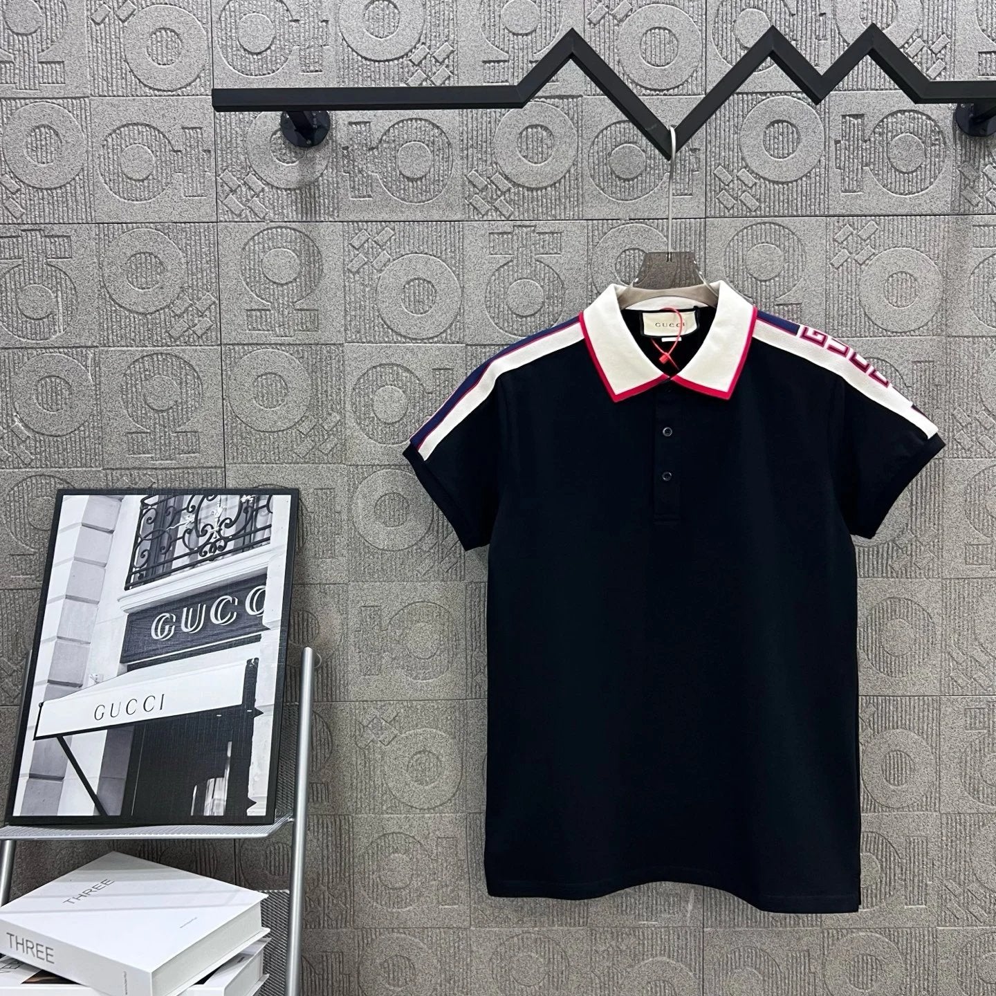 Gucci T-shirt Double-breasted G Small logoPOLO Shirt Lapel Short Sleeve25ss New Unisex Summer Short Sleeve OS Loose T Business Half Sleeve Shirt Plus Size T-Shirt
