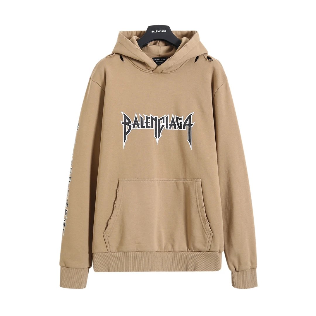 Balenciaga Hoodie 24FW Rock Flame Crack Distressed Hoodie Unisex Sweatshirt Jacket