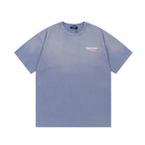Balenciaga T-shirt Gradient Washed Vintage Large Logo Classic Printed Crew Neck Short Sleeve25ss New Pure Cotton Unisex Style T T-shirt OS Loose Fit Base Shirt Short Sleeve Top T-Shirt