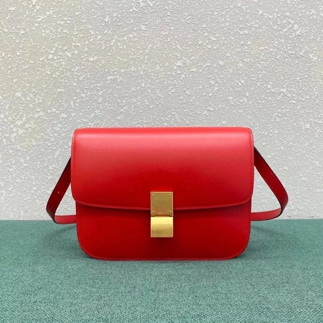 Celine women's bag Top version 【Original Surrogate Shopping Grade】Classic ClassicBox Package Square Bag Stewardess Bag TRIOMPHE Arc De Triomphe box Bag Flap Bag Shoulder Bag Messenger Bag New Women's Bag Teen18.5cm Small Size192532Medium24cm88007