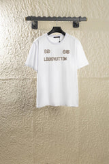 Louis Vuitton LV T-shirt Chest Letter Embroidery logo round Neck Short Sleeve25ss New Pure Cotton Unisex Style T T-shirt OS Loose Fit Base Shirt Top Half Sleeve T-Shirt