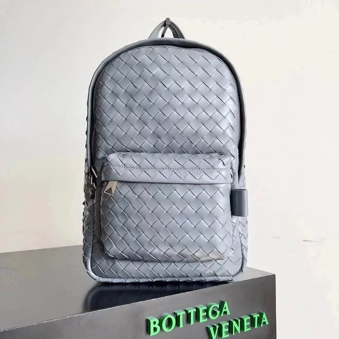 Bottega Veneta Men's Bag Top version 【Original Leather Counter Version】prefall New intrecciato Woven Backpack Men's Bag Casual Backpack Women's Bag Women's Backpack Schoolbag Luggage Bag Large-Capacity Backpack Woven Bag730728