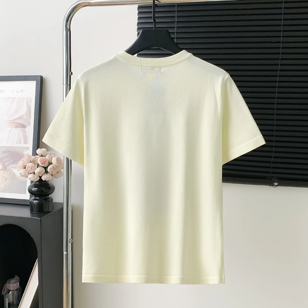 Louis Vuitton LV T-shirt Cute Duck Knit on the Chest logo round Neck Short Sleeve25ss New pure cotton T Unisex T-Shirt OS Loose Fit Base Shirt Top Half Sleeve T-Shirt