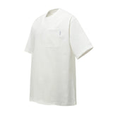 PRADA T-shirt Chest Pocket Letter Tag logo round Neck Short Sleeve25ss New pure cotton T Unisex T-Shirt OS Loose Fit Base Shirt Top Half Sleeve T-Shirt