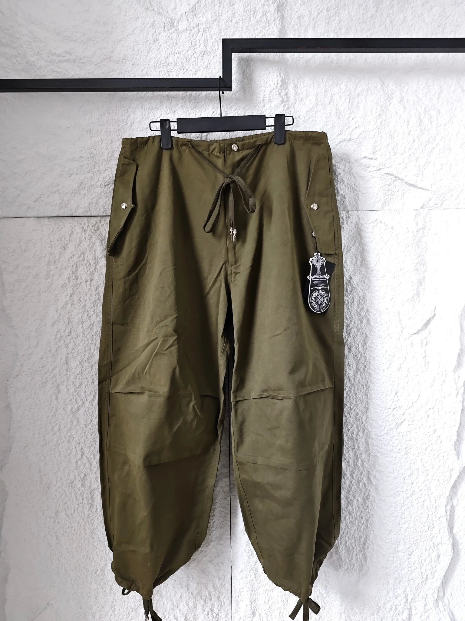Chrome Hearts Sweatpants New Silver Buckle Paratrooper Cargo Wide-Leg Jogger Casual Pants Unisex