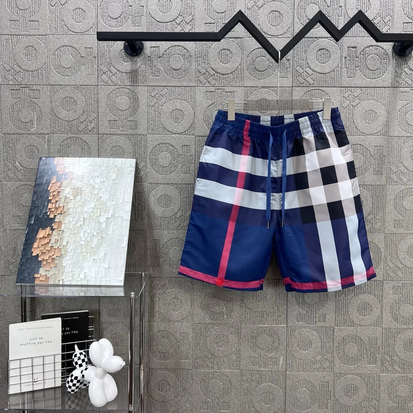 Burberry Shorts Classic Plaid logo Five-point Shorts25ss New Drawstring Casual Summer Pants5Two-in-One Casual Sweatpants for Men and Women, Pure Cotton Joggers