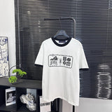 Louis Vuitton LV T-shirt Western Cowboy Series Print Embroidery logo round Neck Short Sleeve25ss New Pure Cotton Unisex Style T T-shirt OS Loose Fit Base Shirt G Home Top Half Sleeve T-Shirt